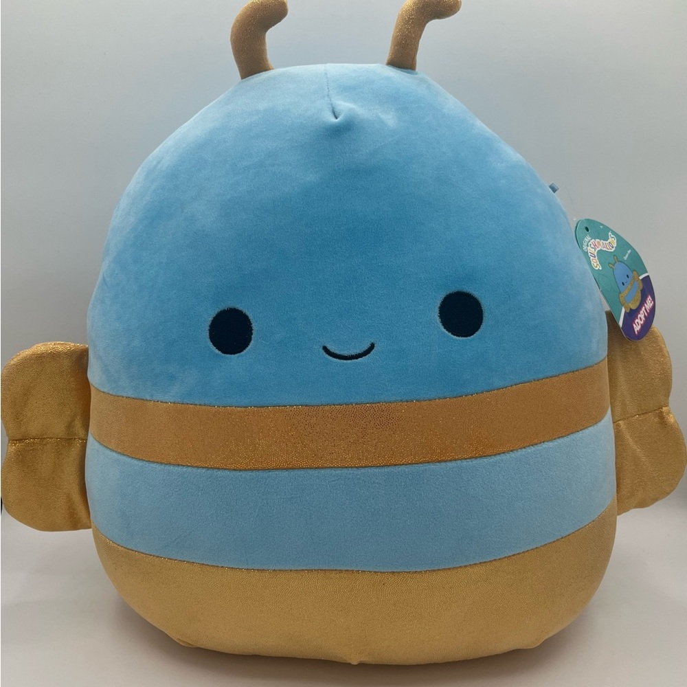 Squishmallows Blue and Gold Queen Bee plush